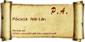 Pócsik Adrián névjegykártya